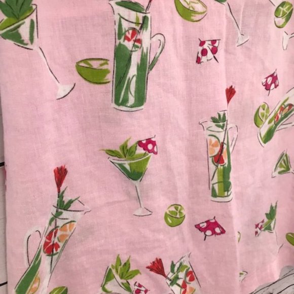 Pink lemonade green spring linen mini skirt - Picture 4 of 4